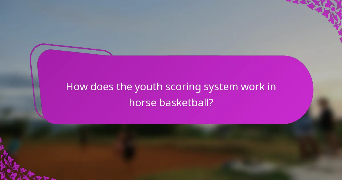 How does the youth scoring system work in horse basketball?