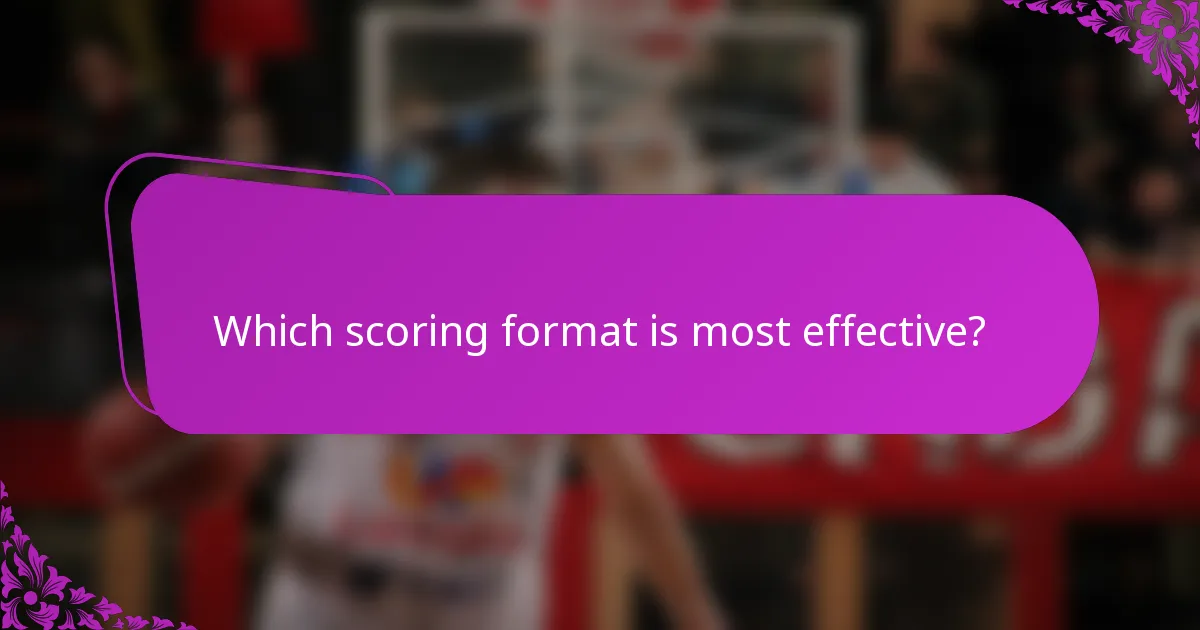 Which scoring format is most effective?